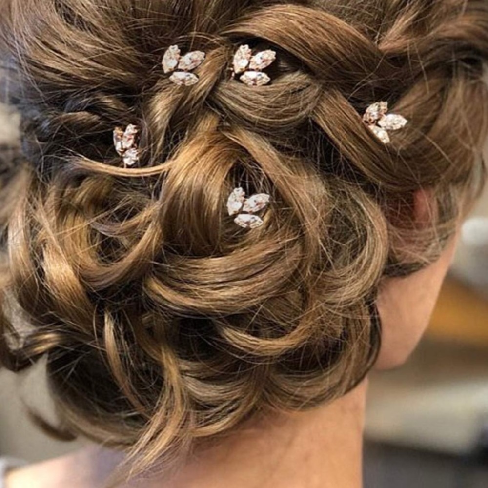 5Pcs Hair Pins Side Set Crystal Rhinestones